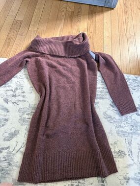 American Eagle Outfitters Mauve Off-Shoulder Knit Sweater Dress